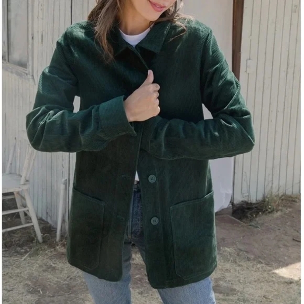 Tradlands Forest Green Corduroy Utility Jacket
